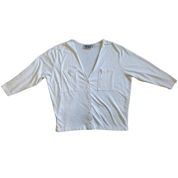Vintage Athentic Forenza Sportswear White Button Down Shirt Size M Pockets - Picture 1 of 6